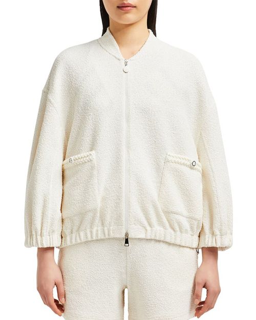 2-in-1 Bouclé Zip-Up Cardigan