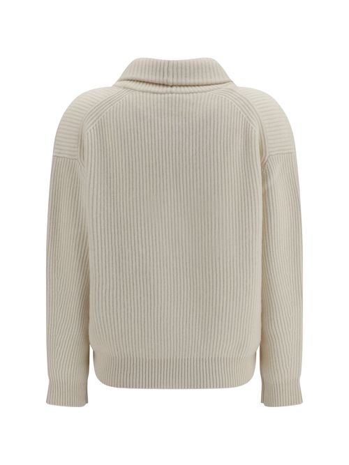 English Rib Wool-Cashmere Cardigan — White