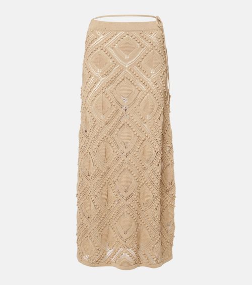 Crochet lace maxi skirt