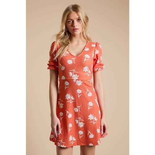 Dorothy Perkins Women's Daisy V Neck Short Sleeve Mini Jersey Dress in Red