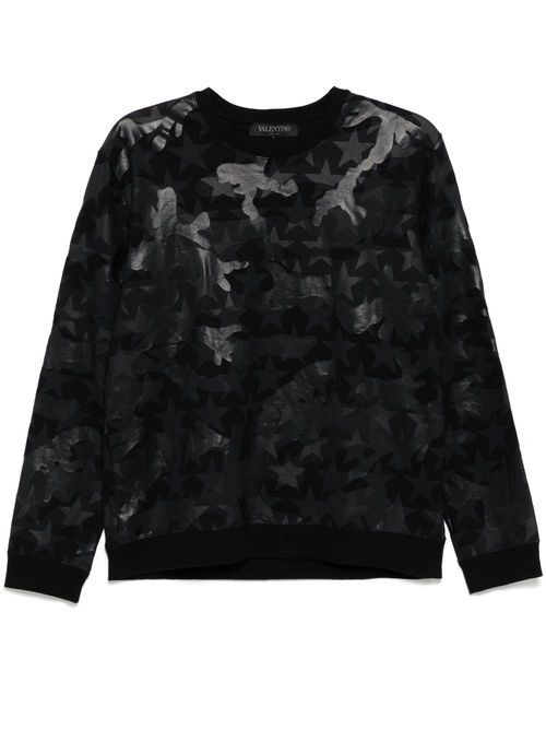 Camouflage star-print sweatshirt - Black