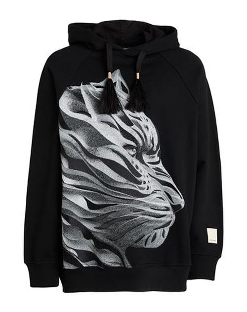 Man Sweatshirt Black Size S Cotton