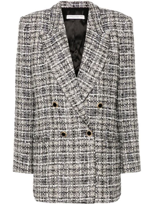 Tweed double-breasted blazer - Black
