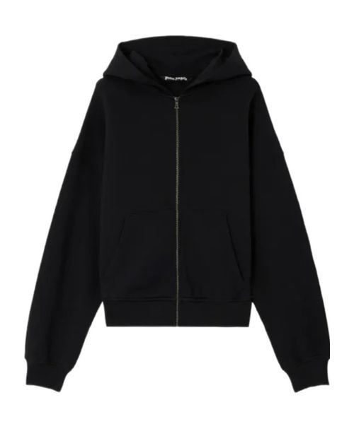 Curved logo zip hoodie