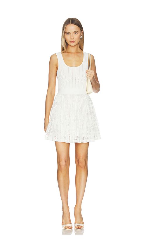 SIMKHAI Ellis Knit Lace Mini Dress in Ivory. - S also in