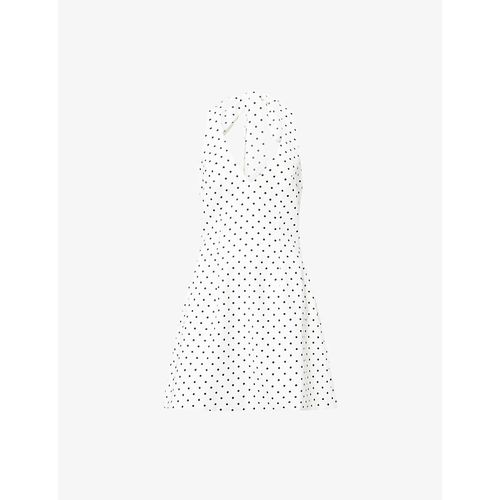 Womens White Polka Dot Volume Skirt Woven Mini Dress