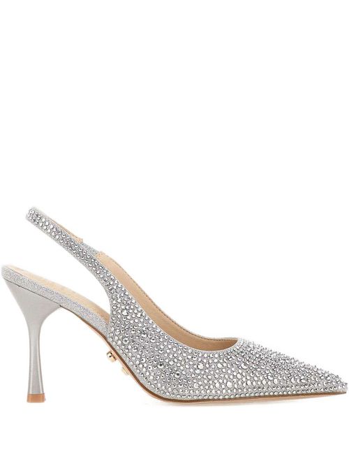 90mm crystal-embellished pumps - Silver