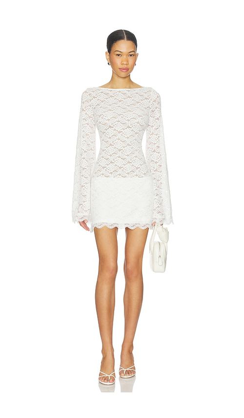 Runaway The Label Effie Long Sleeve Mini Dress in White. XS. Also in