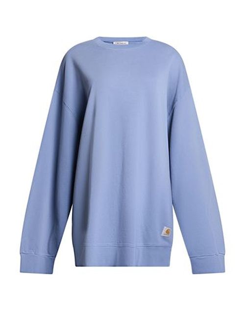 Woman Sweatshirt Slate blue Size S Cotton