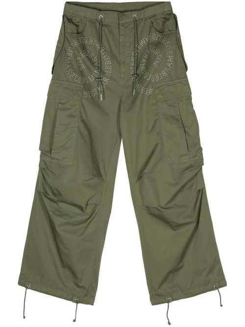 Stud-detail cargo pants - Green