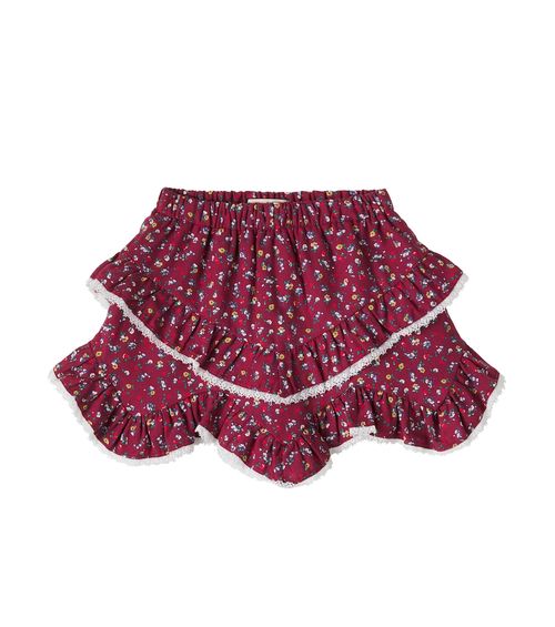 Bloom floral ruffled cotton skirt