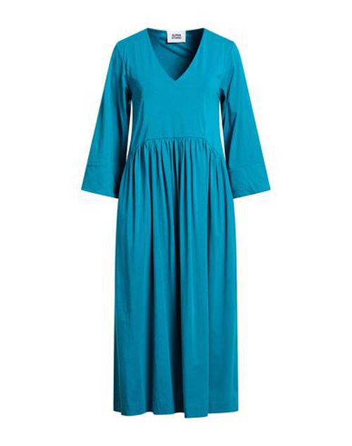 Woman Midi dress Turquoise Size 4 Cotton, Elastane