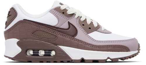 Burgundy & White Air Max 90 Sneakers