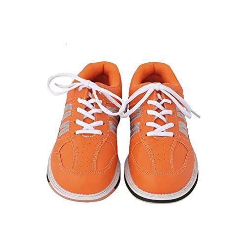 Orange Professional Bowling Shoes for Mens Shock Resistant Lightweight Breathable Gym Sneaker Casual Running Shoes 