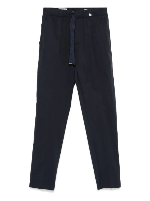 Drawstring-Waist Trousers — Navy