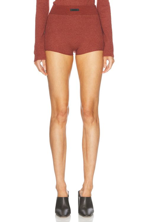 Fear of God ESSENTIALS Waffle Boxer in Crimson - Rust.  S also in L