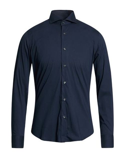 Man Shirt Midnight blue Size 15 Cotton, Polyamide, Elastane
