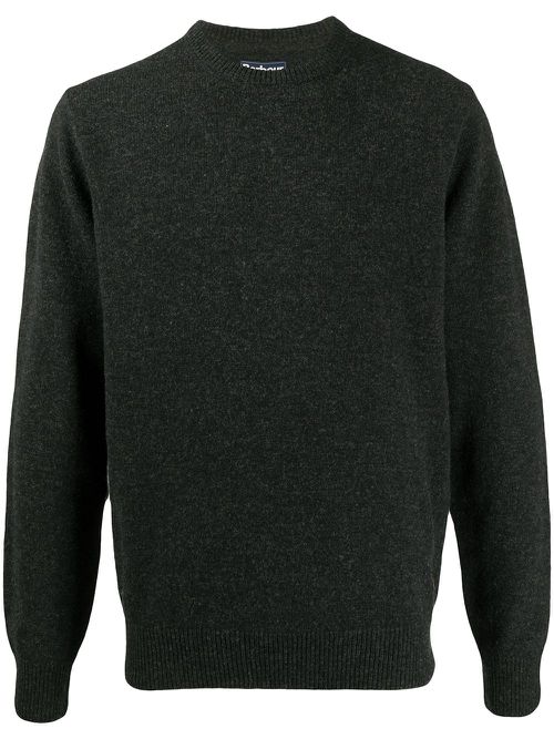Patch detail crew neck jumper - Grey