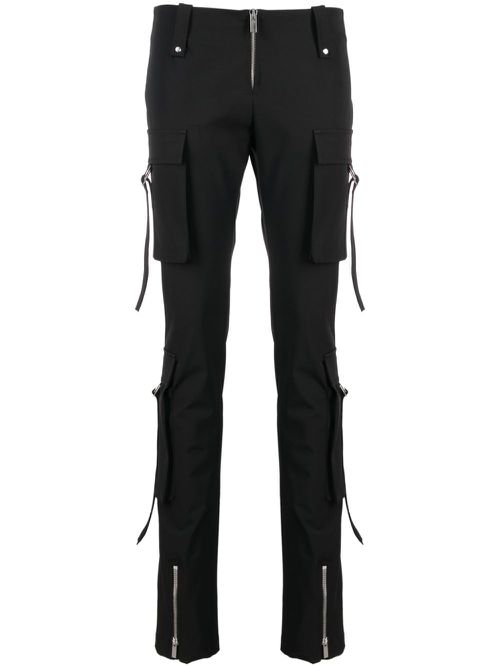 Low-rise skinny cargo trousers - Black
