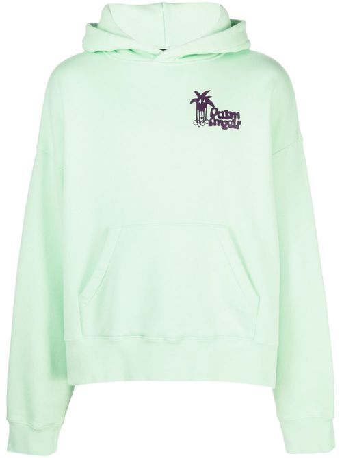 Douby logo-print cotton hoodie - Green