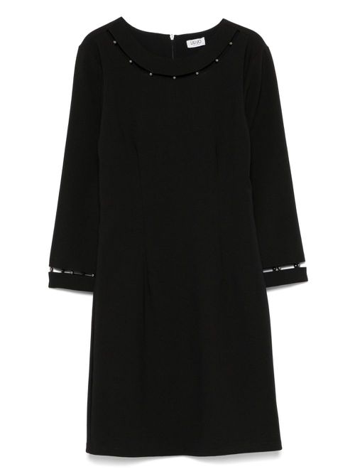 Bead-detailing mini dress - Black