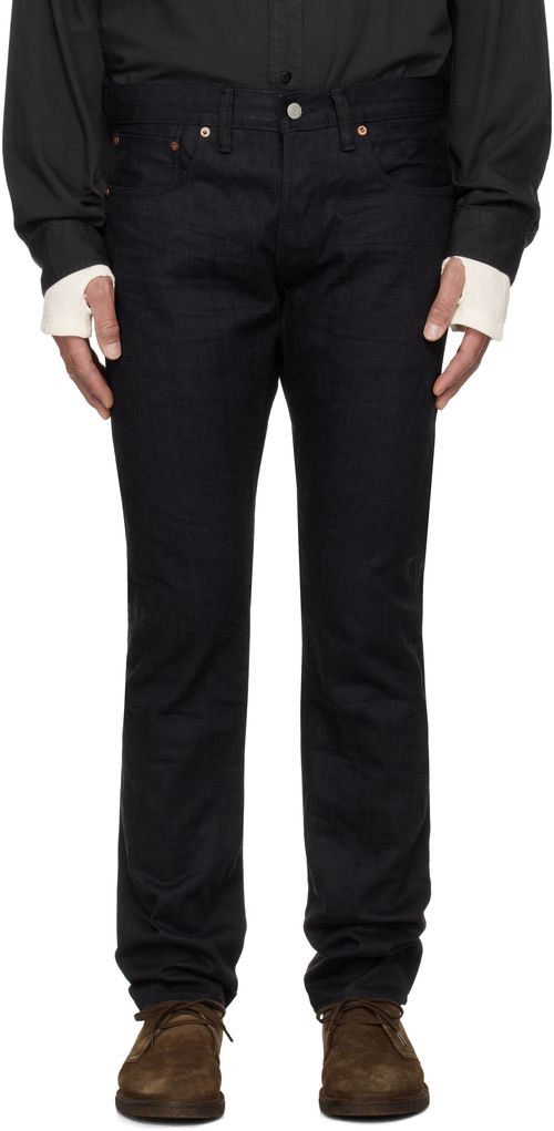 RRL Black Slim Fit Selvedge Jeans