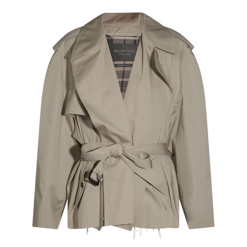 Beige Cotton Trench Coat