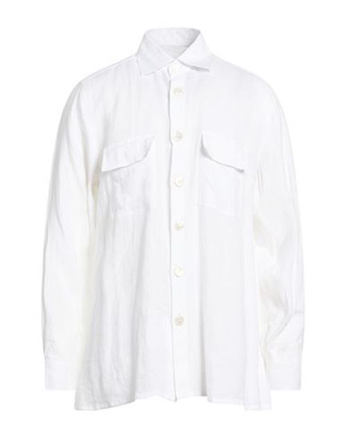 Man Shirt White Size L Linen