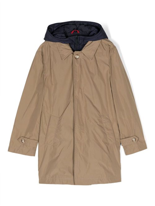 Hooded padded parka coat - Neutrals