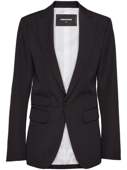 Single-breasted tailored blazer - Black