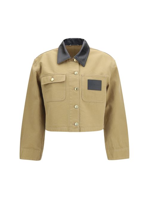 Heavy Cotton Cropped Jacket — Beige