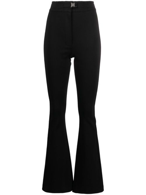 High-waisted flared trousers - Black