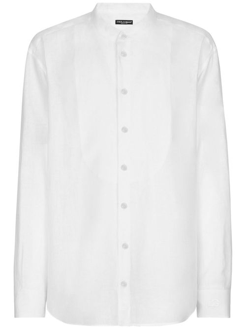 Button-up linen shirt - White