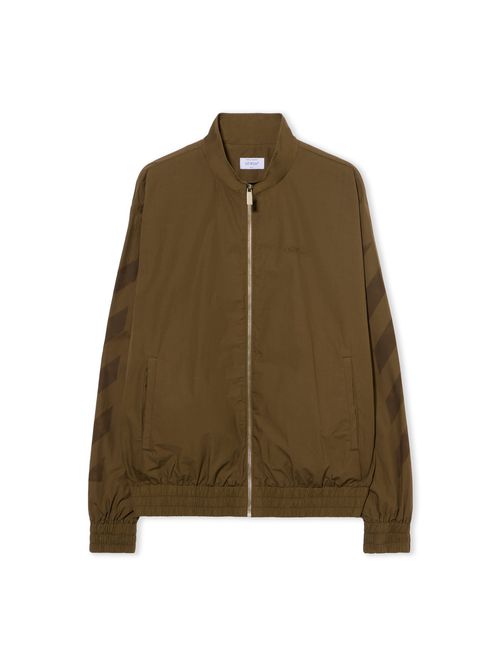 Diagonal Cotton Tracktop - Male Sweatshirts Army Green
