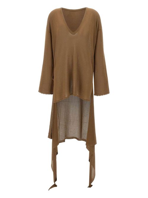 The Attico v-neck beach dress - Brown