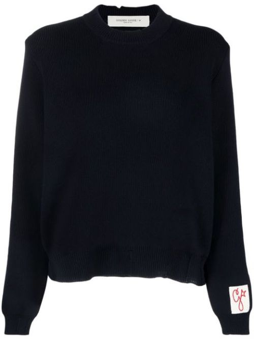 Distressed long-sleeved jumper