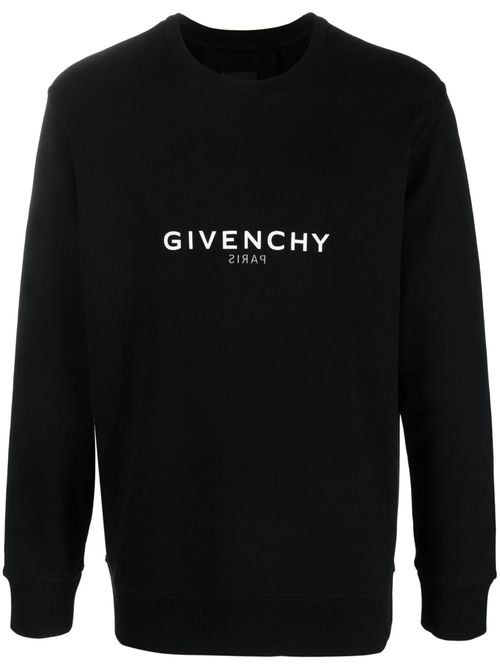 Givenchy Reverse Paris lim fit weatshirt in Black - Black