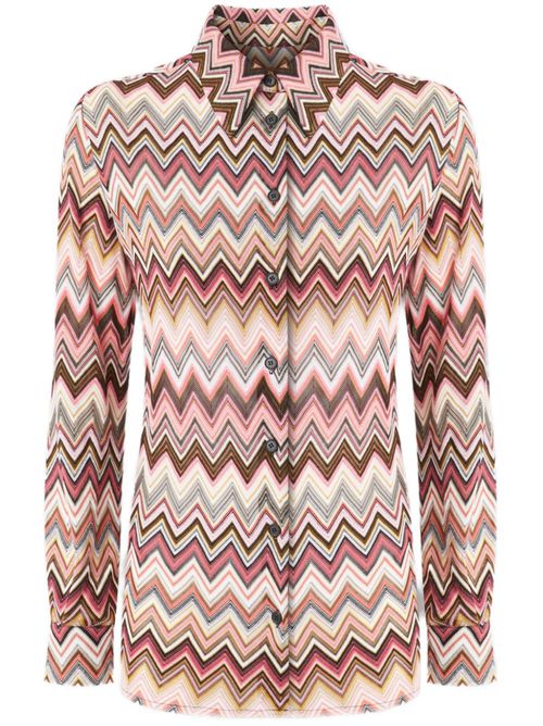 Zigzag-woven shirt - Pink