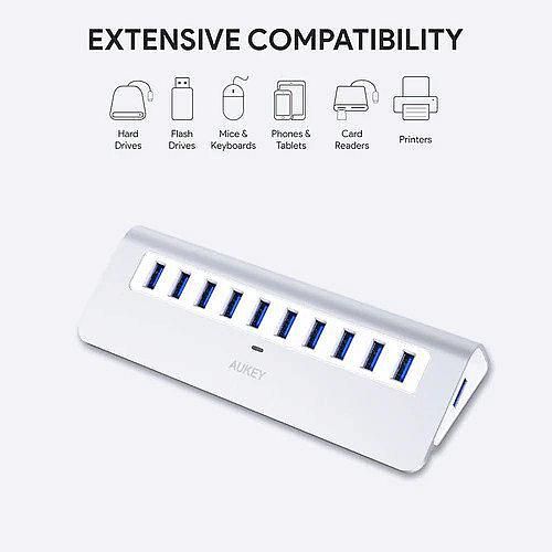 Aukey 10-Port USB 3.0 Hub with LED Indicator