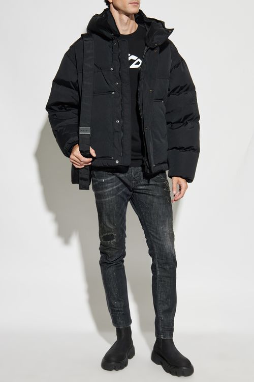 Puffer Jacket With Logo, Men's, Black
