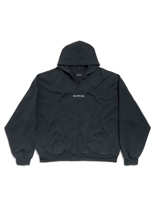 Back Faded Fleece Polo Hoodie