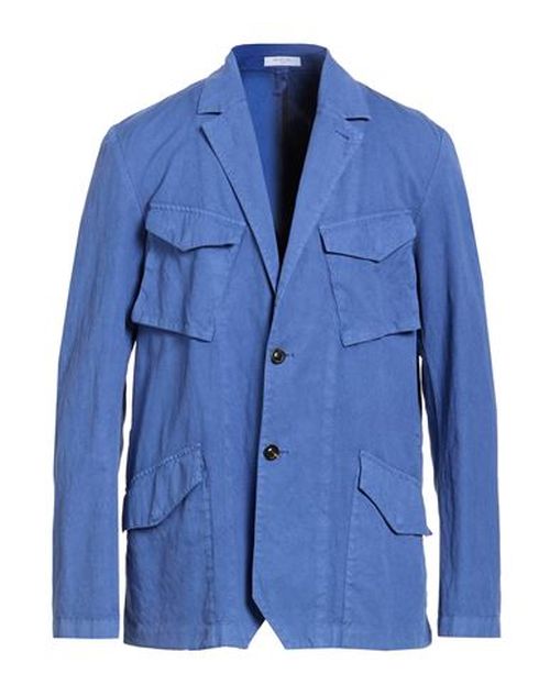 Man Blazer Light blue Size 38 Cotton, Linen, Elastane