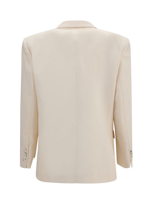 Cotton-Silk Blazer — Cream