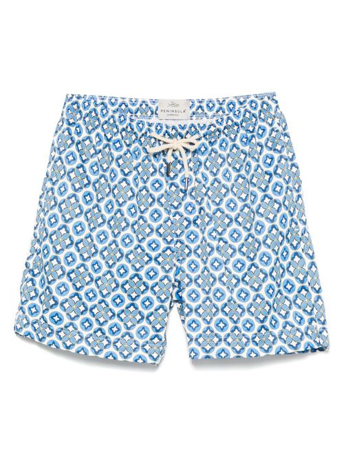 Star-print swim shorts - Blue