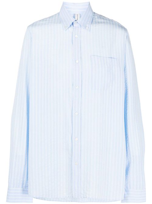 1.0 stripe-pattern shirt - Blue