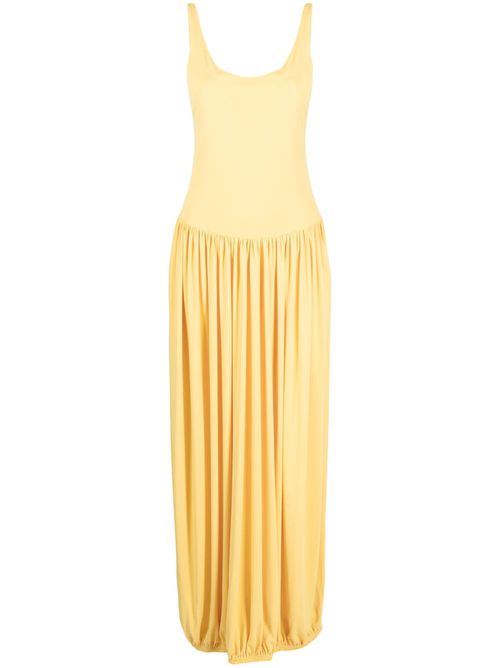 U-neck sleeveless dress - Yellow