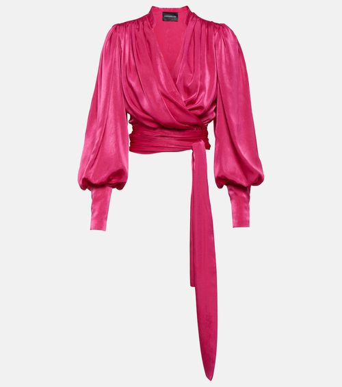 Mouglalis wrap satin blouse