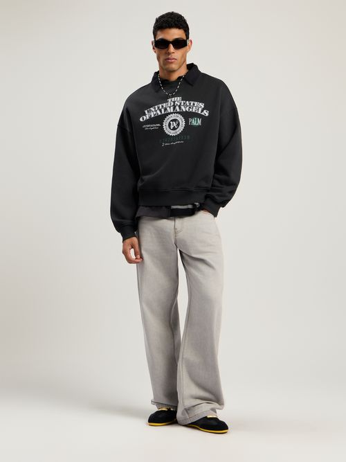 Dollar Loose Crew Sweatshirt Man  Vintage Black