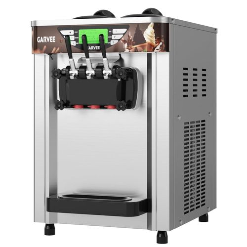 Garvee 2+1 Flavors 1800W Commercial Soft Serve Ice Cream Machine, 5.8-7.9 Gal/H Soft Serve Ice Cream Maker with LED display, - 1800-watt