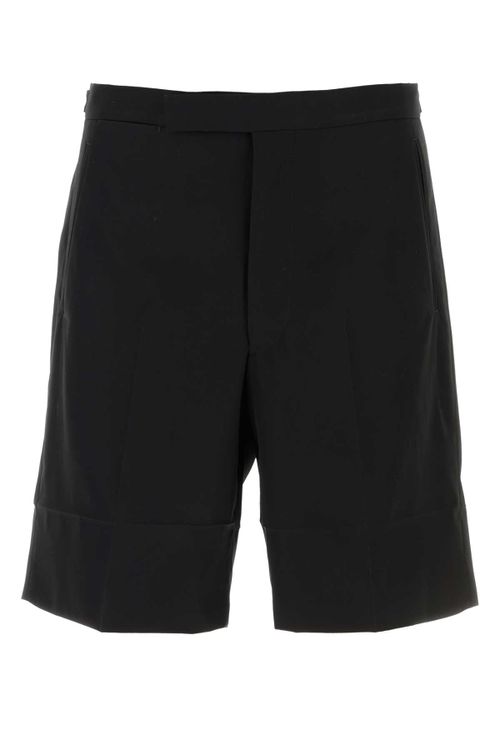 Cotton Bermuda Shorts — Black